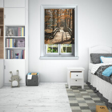 (150 cm Width x 140 cm Drop, Park Bridge) Lister Cartwright Photographic Blackout Roller Blinds Easy to Fit All Fixing Included Beautiful Design Roller Blinds