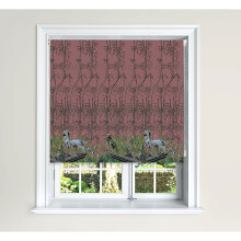 (150 cm Width x 140 cm Drop, Pink) Heron Chinoiserie Bamboo Pink & Teal Blackout Roller Blinds