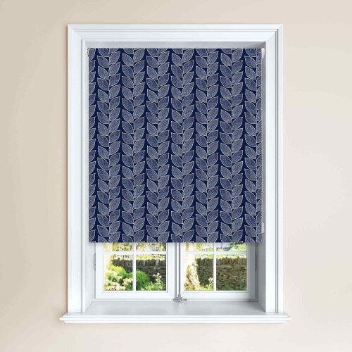 (Midnight, 90 cm Width x 140 cm Drop) Beanstalk Leaf Design Blackout Roller Windows Blinds