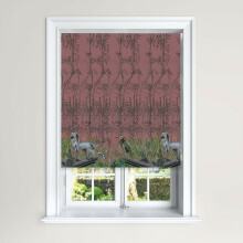 (120 cm Width x 140 cm Drop, Pink) Heron Chinoiserie Bamboo Pink & Teal Blackout Roller Blinds