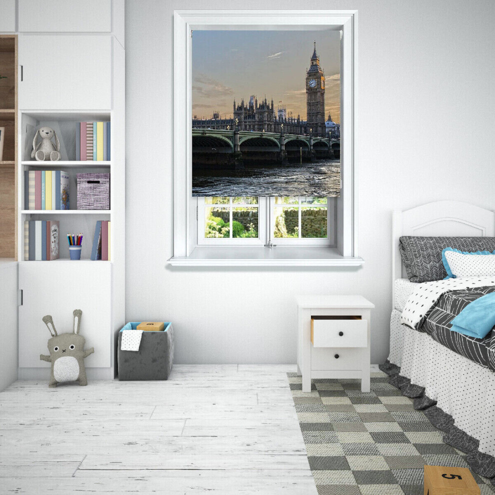 (180 cm Width x 140 cm Drop, London Big Ben) Lister Cartwright Photographic Blackout Roller Blinds Easy to Fit All Fixing Included Beautiful Design Ro