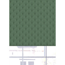 (180 cm Width x 140 cm Drop, Green) Oriental Fan Blackout Roller Blinds Windows Child Safety Easy Fit Cut to Size