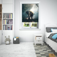 (180 cm Width x 140 cm Drop, Elephant) Lister Cartwright Photographic Blackout Roller Blinds Easy to Fit All Fixing Included Beautiful Design Roller Blinds