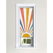 (60 cm Width x 140 cm Drop, Painted Sun) Lister Cartwright Blackout Roller Blinds Windows Child Safety Cut To Size Fitting Included Beautiful Design, Painted Sun