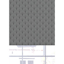 (120 cm Width x 140 cm Drop, Charcoal) Oriental Fan Blackout Roller Blinds Windows Child Safety Easy Fit Cut to Size