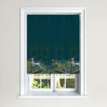 (120 cm Width x 140 cm Drop, Teal) Heron Chinoiserie Bamboo Pink & Teal Blackout Roller Blinds
