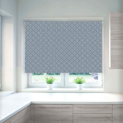 (Taupe, 60 cm Width x 140 cm Drop) Moroccan Tile Print Blackout Roller Blinds Windows 1