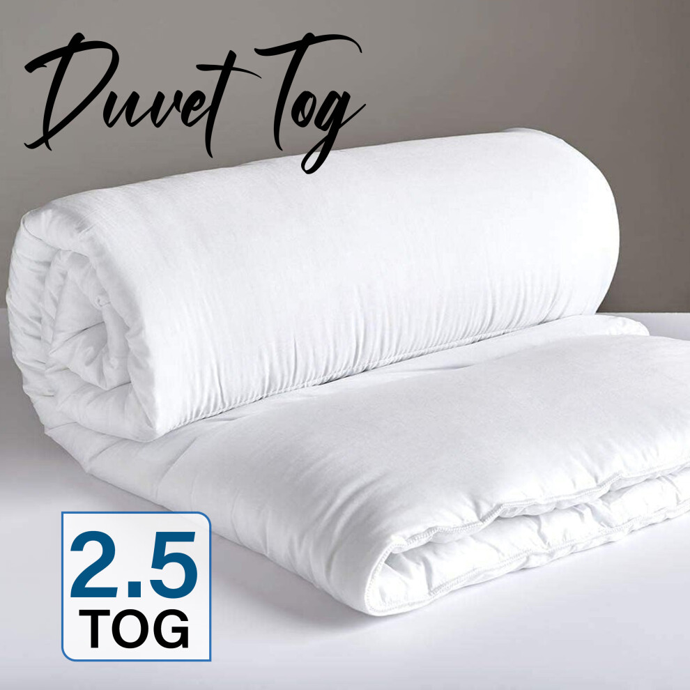 Oxford Homeware (2.5, Double: 200Cm X 200Cm) Hypo Allergenic Duvet Quilts Bedding Duvet Tog 2.5,4.5, 7.5 White