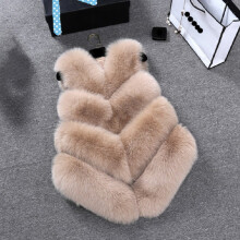 (Khaki, 4XL) Womens Faux Fur Waistcoat Gilet Winter Warmer Vest Jacket Coat Outwear Plus  Size
