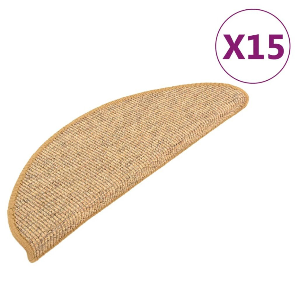 Vidaxl Orange (, 65 X Cm) Self-Adhesive Stair Mats Stair Treads Protector Rug Sisal-Look 15 Pcs Size 25