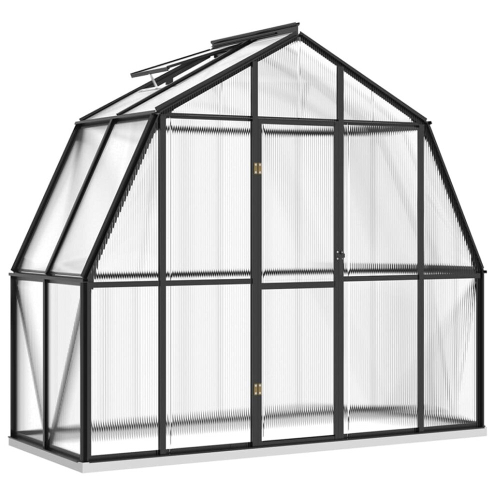 (282 X 118 X 243 cm) vidaXL Greenhouse With Base Frame Anthracite Aluminium Conservatory Patio