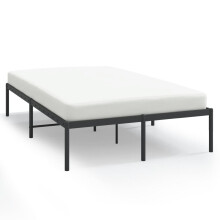 (without headboard, 135 x 190 cm) vidaXL Metal Bed Frame with Headboard Bedroom Metal Platform Bed Base Bedstead