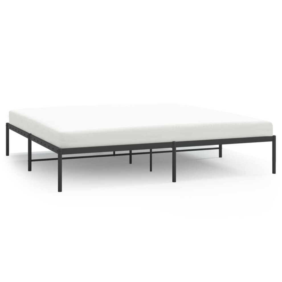 (without headboard, 193 x 203 cm) vidaXL Metal Bed Frame with Headboard Bedroom Metal Platform Bed Base Bedstead