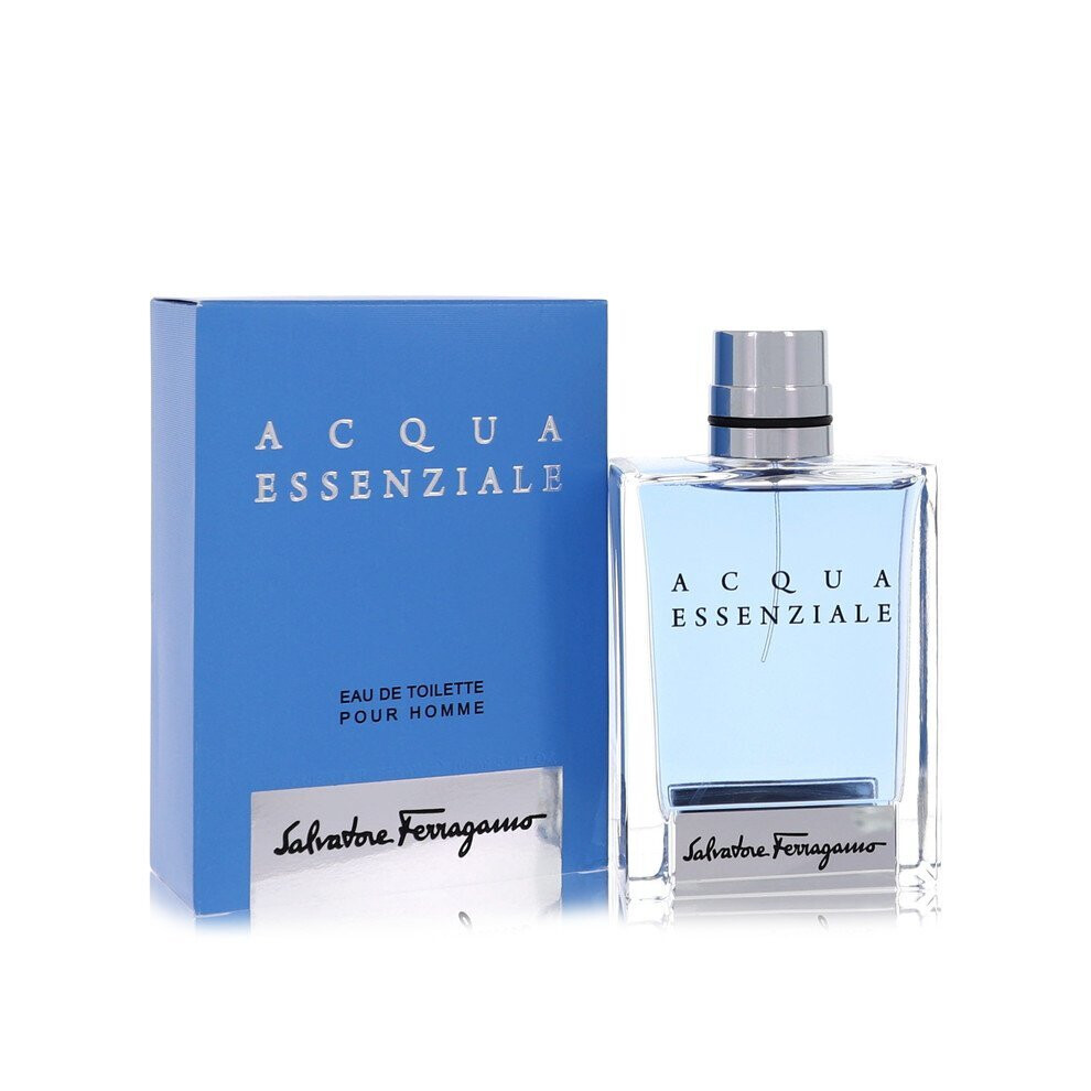 Salvatore Ferragamo Acqua Essenziale Edt 100Ml Spray - Crisp Citrus, Aquatic Woody Fragrance For Men
