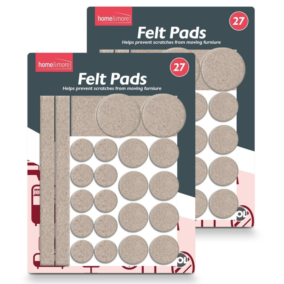 54 Felt Pads Self Adhesive Sticky Wood Furniture Floor Chair Legs Protectors