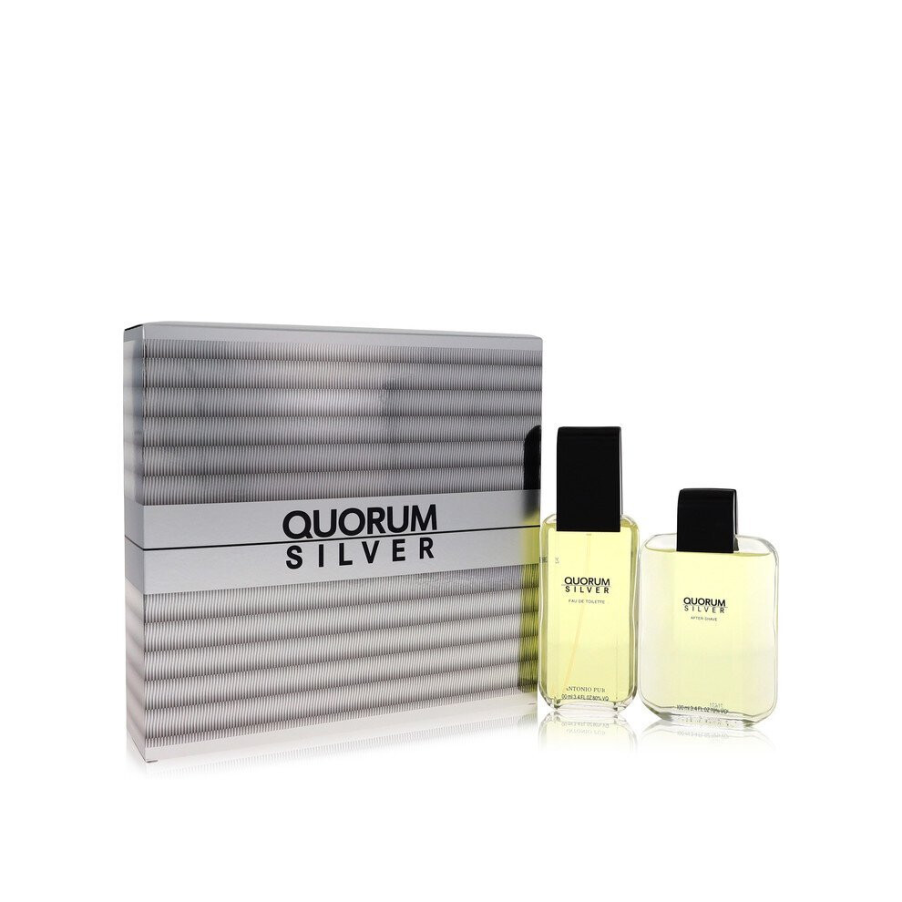 Quorum Silver by Puig Gift Set -- 3.4 oz Eau De Toilette Spray + 3.4 oz After Shave