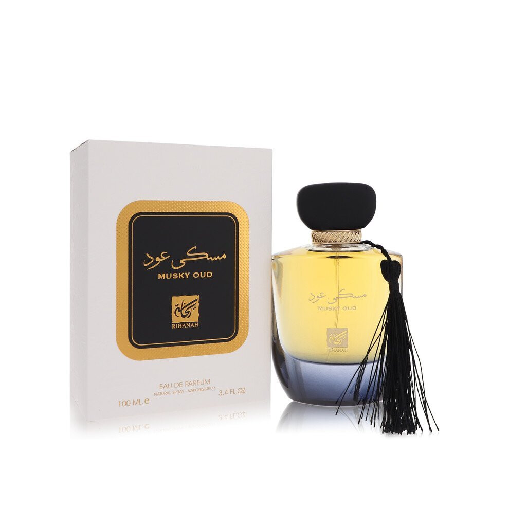 Rihanah Musky Oud By Eau De Parfum Spray (Unisex) 3.4 Oz (Men) V728-545905