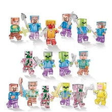 16Pcs Minecraft My World Series Characters MiniFigures Building Blocks Set Fit Lego