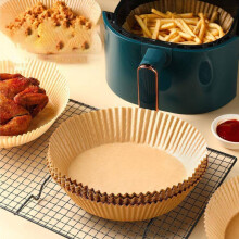 50 Wegwerp Air Fryer Liners Ronde Vetvrije Perkament Vellen 16cm