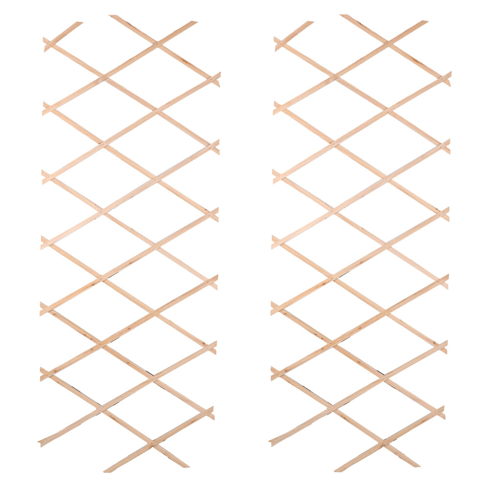 Urbnliving Brown Small Or Large Expanding Natural Extendable Wooden Trellis Climbing Plants Fence Panel Screening Lattice (2X Large 180Cm X 90Cm) - Image 2
