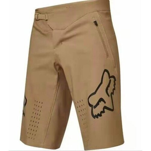 (khaki, 32) Mens Fox Cycling Shorts Baggy Shorts Quick Drying
