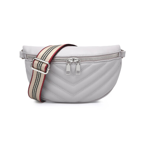 Miss Lulu (Grey) MISS LULU Wide Strap Bum Bag Lightweight Adjustable Waist Bag 2