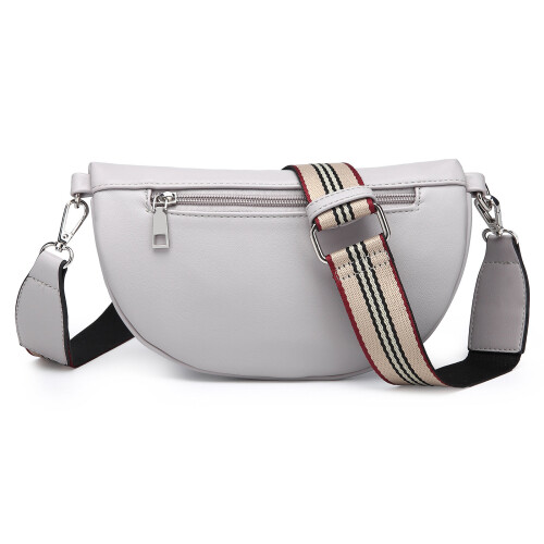 Miss Lulu (Grey) MISS LULU Wide Strap Bum Bag Lightweight Adjustable Waist Bag 1