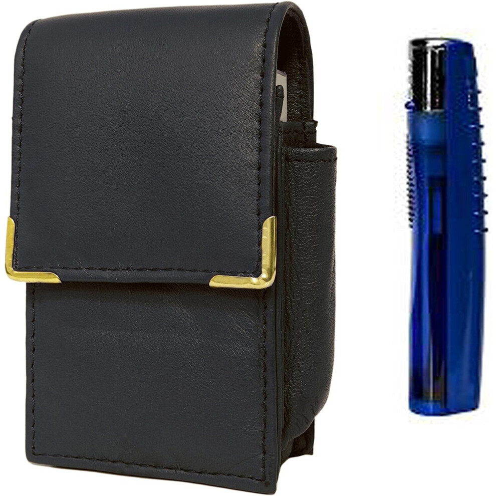 Leather Cigarette Case Lighter Holder and Ronson Slyda Gas Lighter