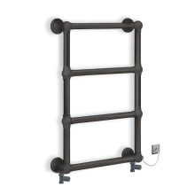 (Anthracite Grey, Standard Element + Straight Valves) Dual Fuel 500x750 Traditional Towel Rail Radiator