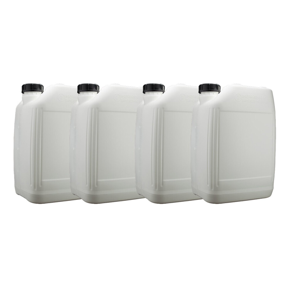 4 x Heavy Duty 20 Litre Anti Glug Ecovent Jerry Can Plastic Water Tank