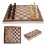 3 in 1 Chess Wooden Set Fold Chessboard Backgammon Draughts Wood Board 9