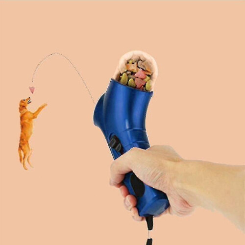 Portable Catapult Feeder Pet Training Reward Feeding Device Circus Breeder Tool(Blue)
