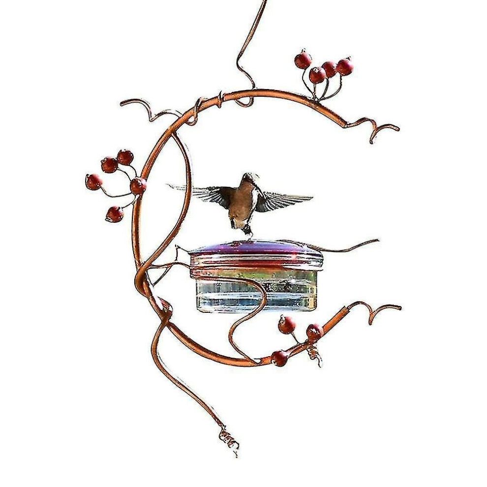 Parrot Bird Feeder Metal Home Garden Decor Retro Rustic Vintage Rainproof Windproof Hanging Feeder