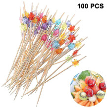 100pcs Cocktail Toothpicks Cocktail Picks Handmade Natural Bamboo Cocktail Sticks Eco-friendly Appet
