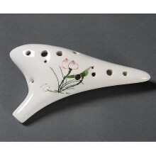 Classical Musical Instrument Ceramic Ocarina 12 Hole Kiln Fired Ceramic Alto C Painted Ocarina
