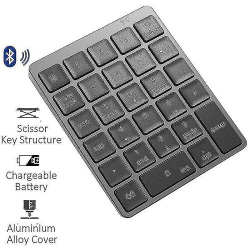 Bluetooth Numeric Keypad Wireless Protable Keyboard Aluminium Alloy Cover For Ipad Android Windows 1