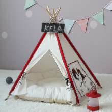 Pet Tent Removable And Washable Wooden Cat Kennel With Cushion, Specification: Small