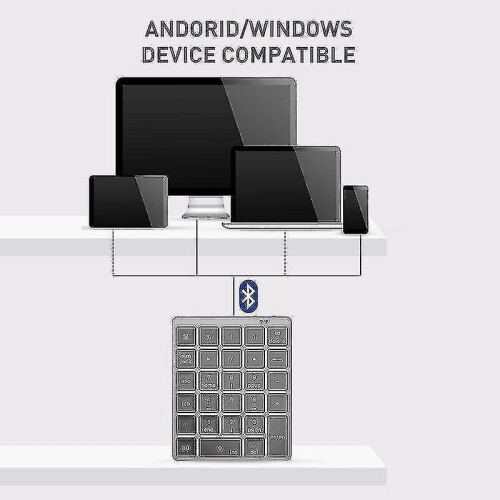 Bluetooth Numeric Keypad Wireless Protable Keyboard Aluminium Alloy Cover For Ipad Android Windows 2