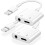 2 Pack Adapter, 2 In 1 Lightning To 3.5mm Charger Splitter 2