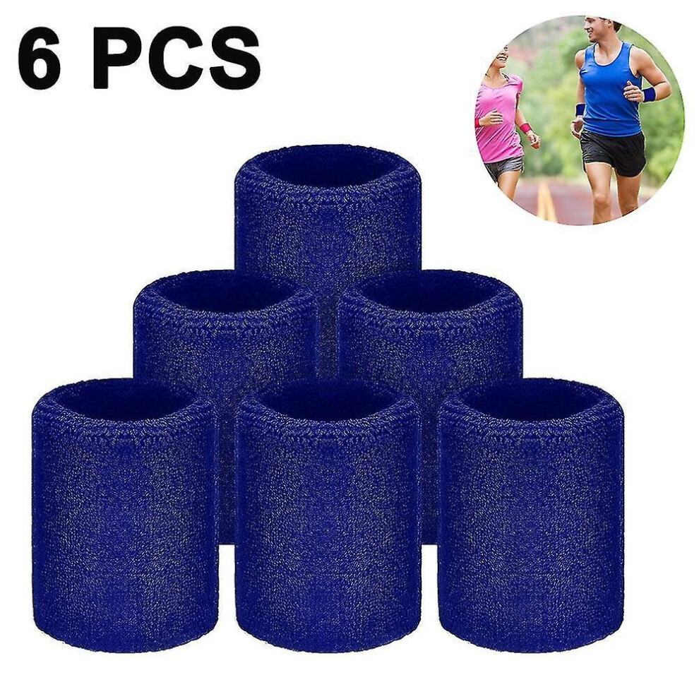 6 Pieces Wrist Sweatbands Sports Wristbands For Football Basketball, Running Athletic Sports-image-OPC-PBZGC5Y-NEW