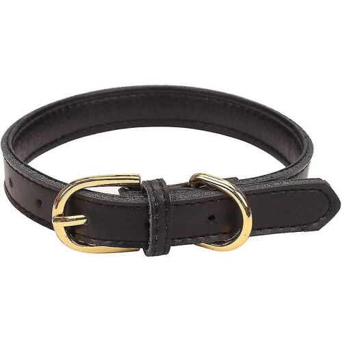 Basic Classic Padded Leather Pet Collars For Cats Puppy Small Medium Dogs