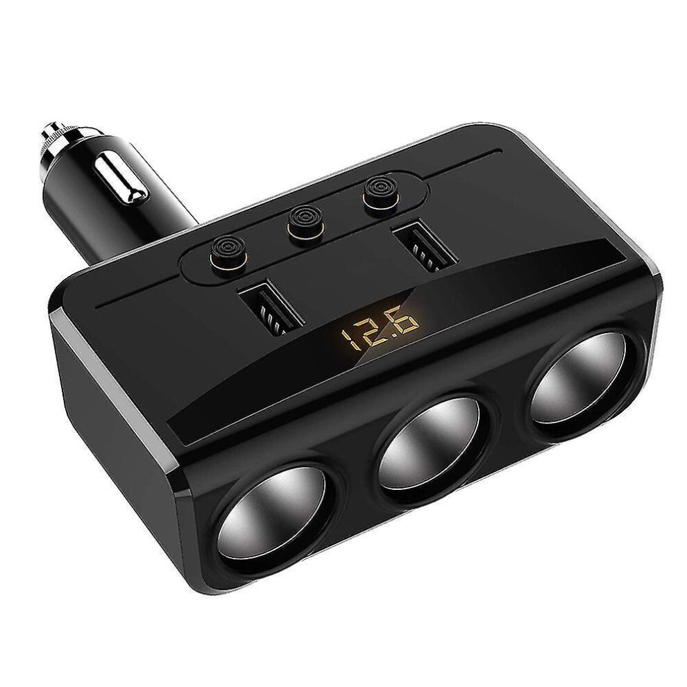 Wejoy Car Charger Adapter,3 Socket Cigarette Lighter Splitter, Dual Usb Port