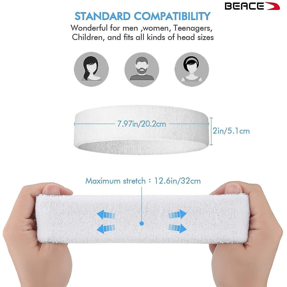 Photos - Other Trainers 3pack Sweatbands Sports Headband For Men & Women - Moisture Wicking Athletic Cotton Terry Cloth Swea