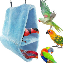 Large Double Velvet Nest Parrot Bird Nest Cotton Hammock Triangle Cage
