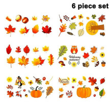 Fall Autumn Leaves Acorns Window Sticker Decorations