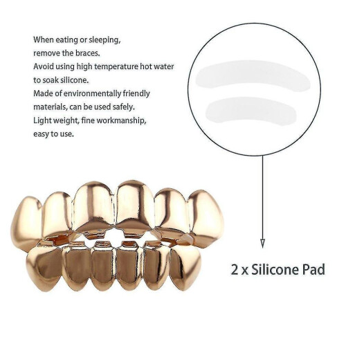 Hiphop Teeth Set Smooth Plane Teeth Braces Top & Bottom Teeth 2
