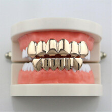 Hiphop Teeth Set Smooth Plane Teeth Braces Top & Bottom Teeth