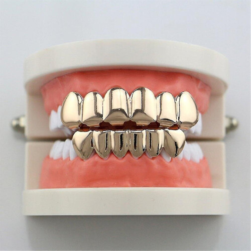 Hiphop Teeth Set Smooth Plane Teeth Braces Top & Bottom Teeth