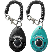Pet Training Clicker With Wrist Strap, Dog Training Clickers, Black Green