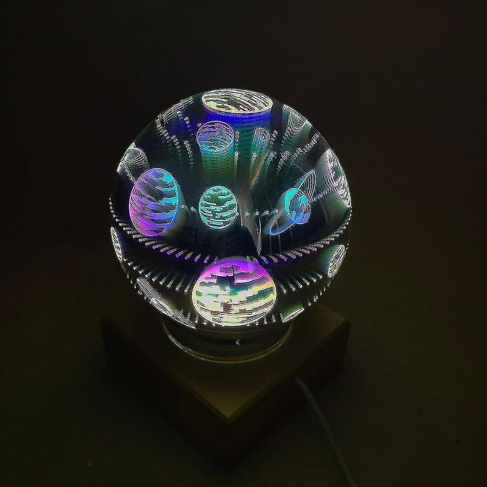 3d Crystal Ball Night Light, Glass Ball With Color Led Base?Style2? 